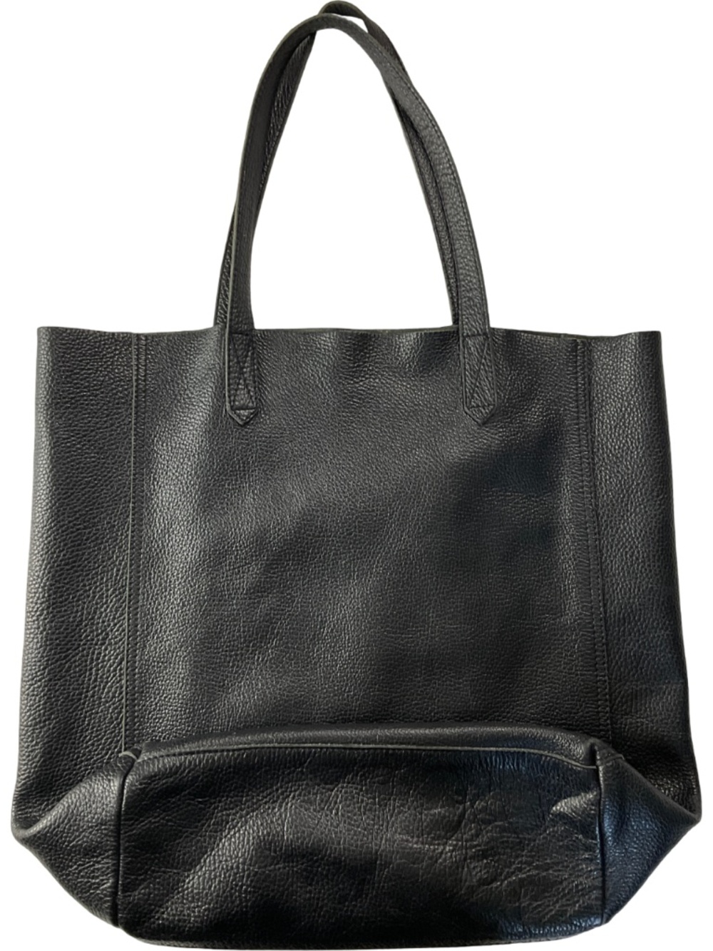 Black Leather Tote Bag - Classic Women's Carryall - Picture 2 of 8